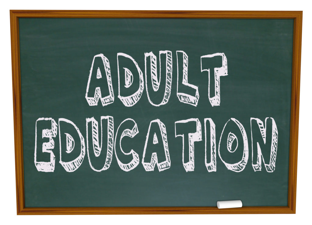 adult education on chalkboard